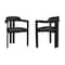 Armen Living Jazmin Contemporary Dining Chair in Black Brushed Wood Finish and Charcoal Fabric, PK2 LCJZCHCHBL - alternate 1